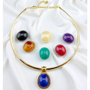 Joan Rivers Classics Collection Interchangeable Cabochon Necklace Set